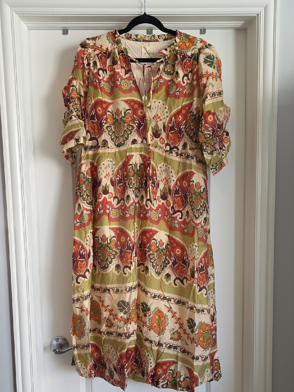 NWT Umgee Large Green Mix Floral Print Midi Dress - Picture 5 of 8